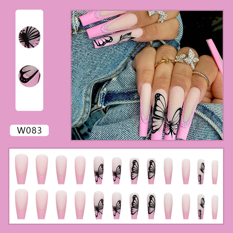 Long Coffin Press On Nails – Colorful Matte Ballerina False Nails (Wholesale)