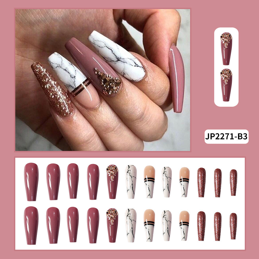 Long Coffin Press On Nails – Colorful Matte Ballerina False Nails (Wholesale)