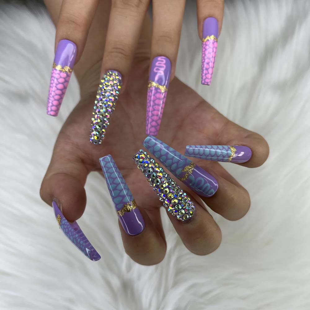 XXL Custom Press On Nails – Handmade Acrylic False Nails with Box