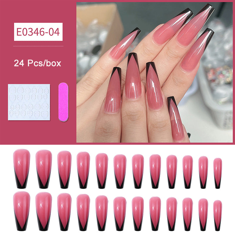 Long Coffin Press On Nails – Luxury Matte Ballerina