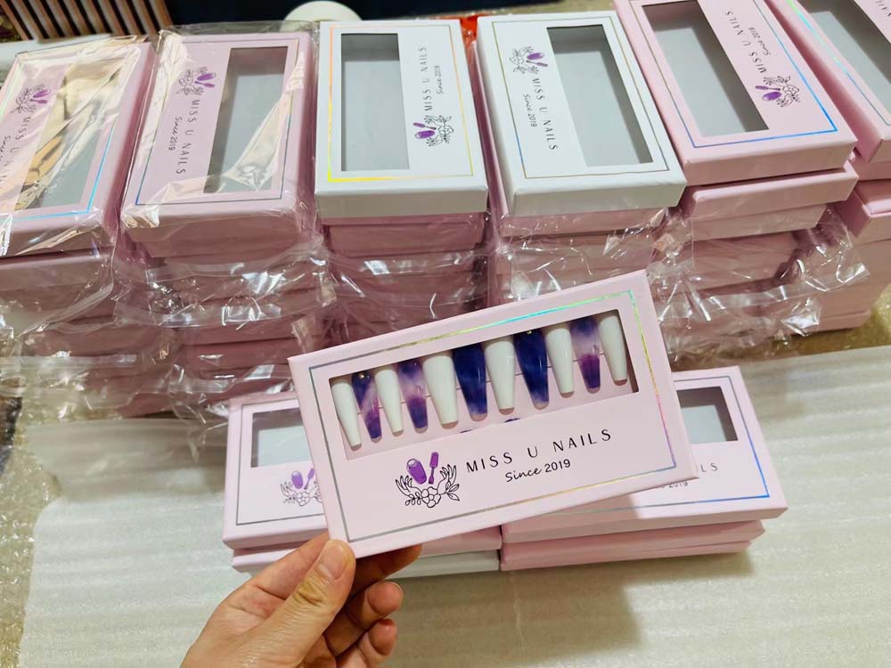XXL Custom Press On Nails – Handmade Acrylic False Nails with Box