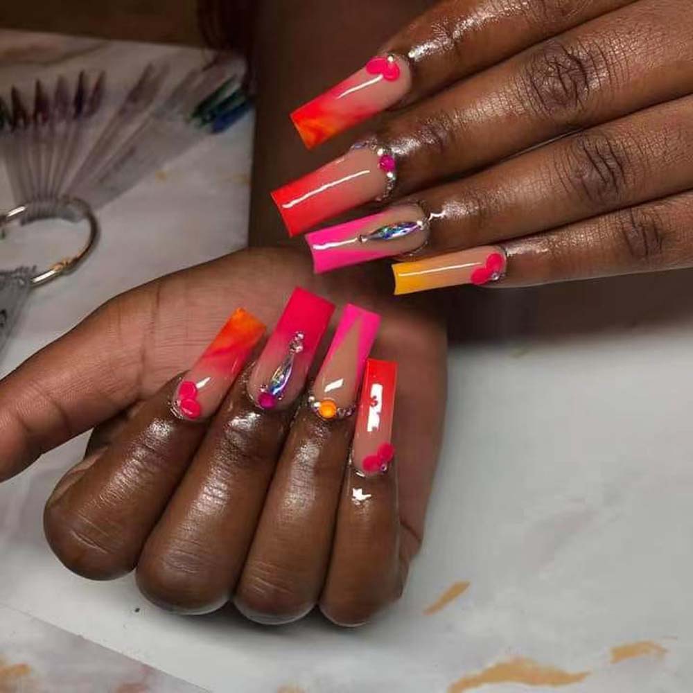 XXL Custom Press On Nails – Handmade Acrylic False Nails with Box