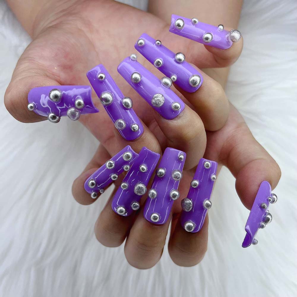 XXL Custom Press On Nails – Handmade Acrylic False Nails with Box