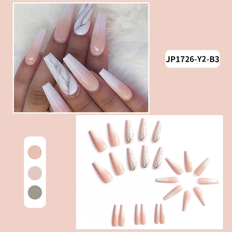 Long Coffin Press On Nails – Colorful Matte Ballerina False Nails (Wholesale)