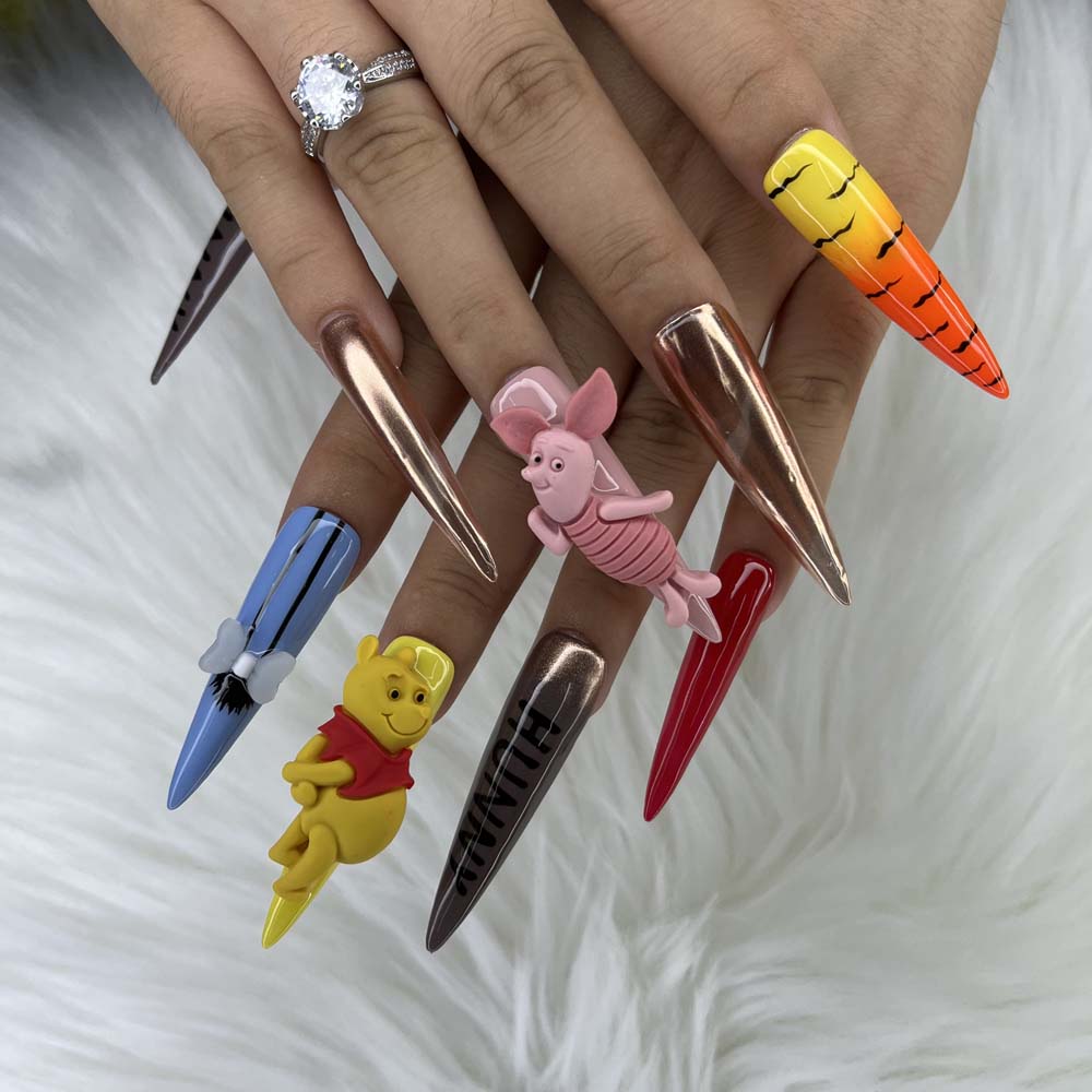 XXL Custom Press On Nails – Handmade Acrylic False Nails with Box