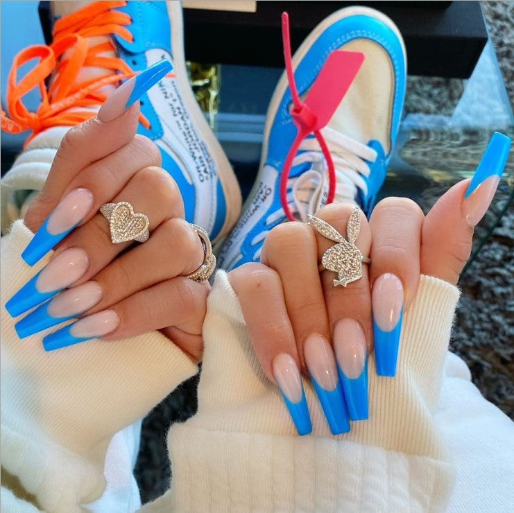 Summer Style Coffin Press On Nails – Acrylic Nail Tips