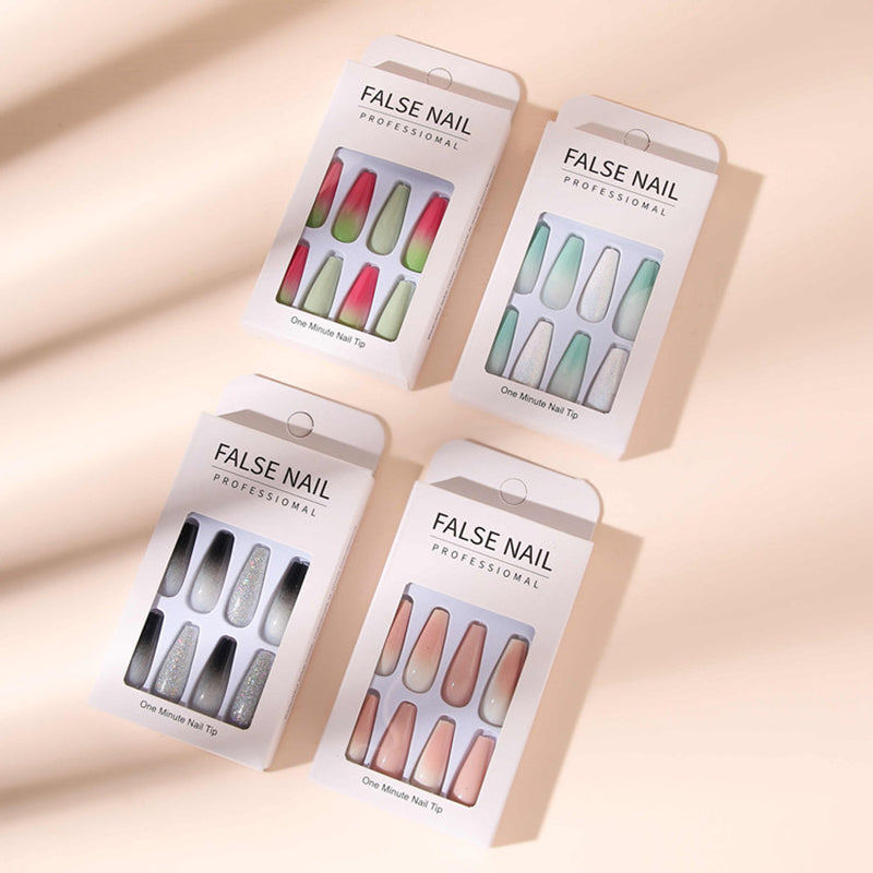 Long Coffin Press On Nails – Colorful Matte Ballerina False Nails (Wholesale)