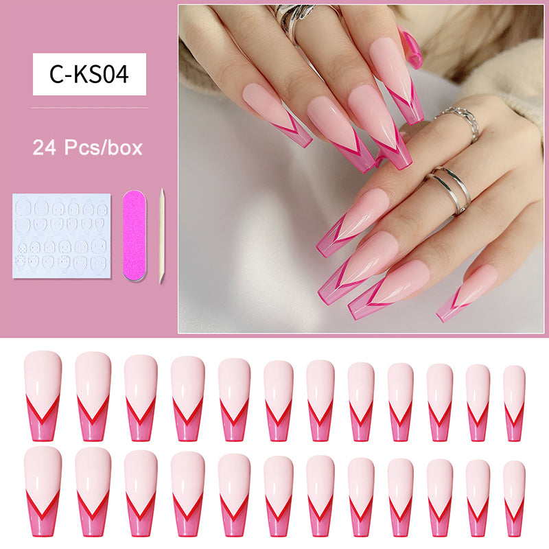 Long Coffin Press On Nails – Luxury Matte Ballerina