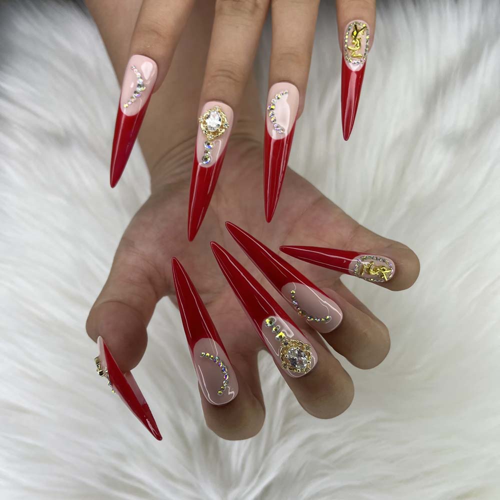 XXL Custom Press On Nails – Handmade Acrylic False Nails with Box