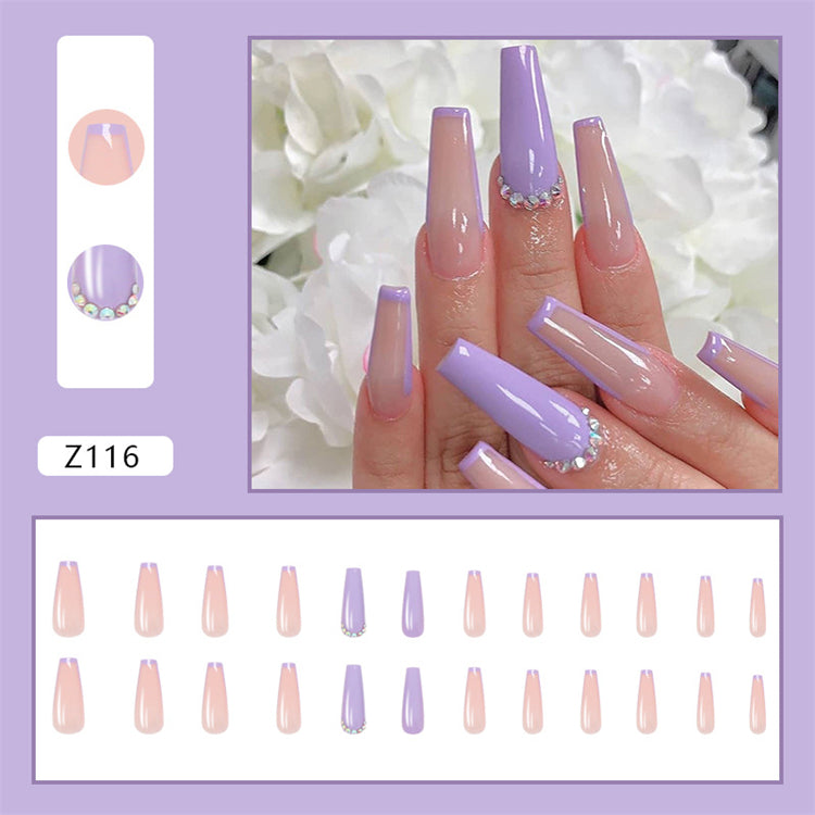 Long Coffin Press On Nails – Colorful Matte Ballerina False Nails (Wholesale)