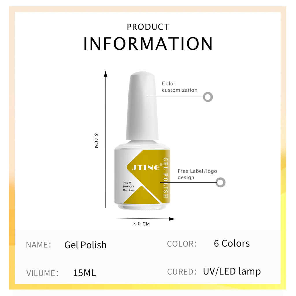 6pcs Gel Nail Polish Set – UV Gel Manicure Kit with Box