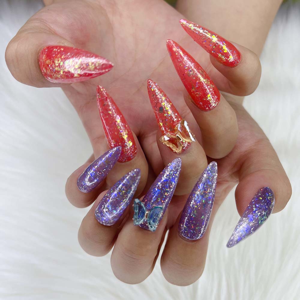 XXL Custom Press On Nails – Handmade Acrylic False Nails with Box