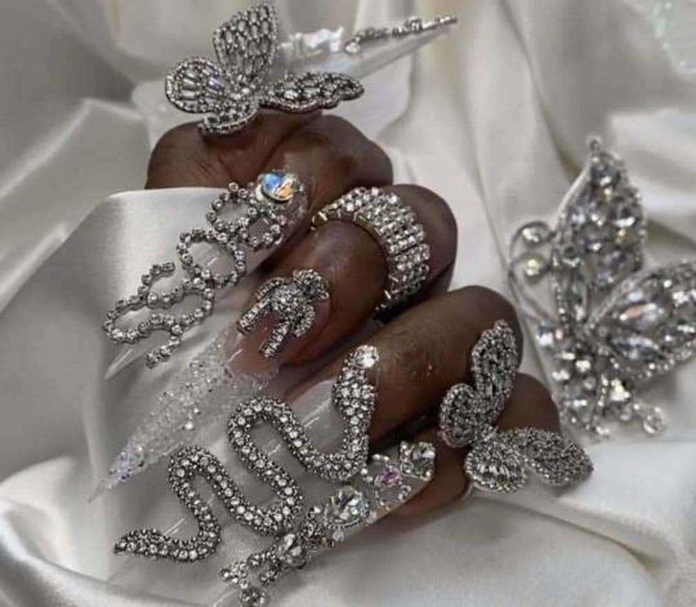 XXL Custom Press On Nails – Handmade Acrylic False Nails with Box