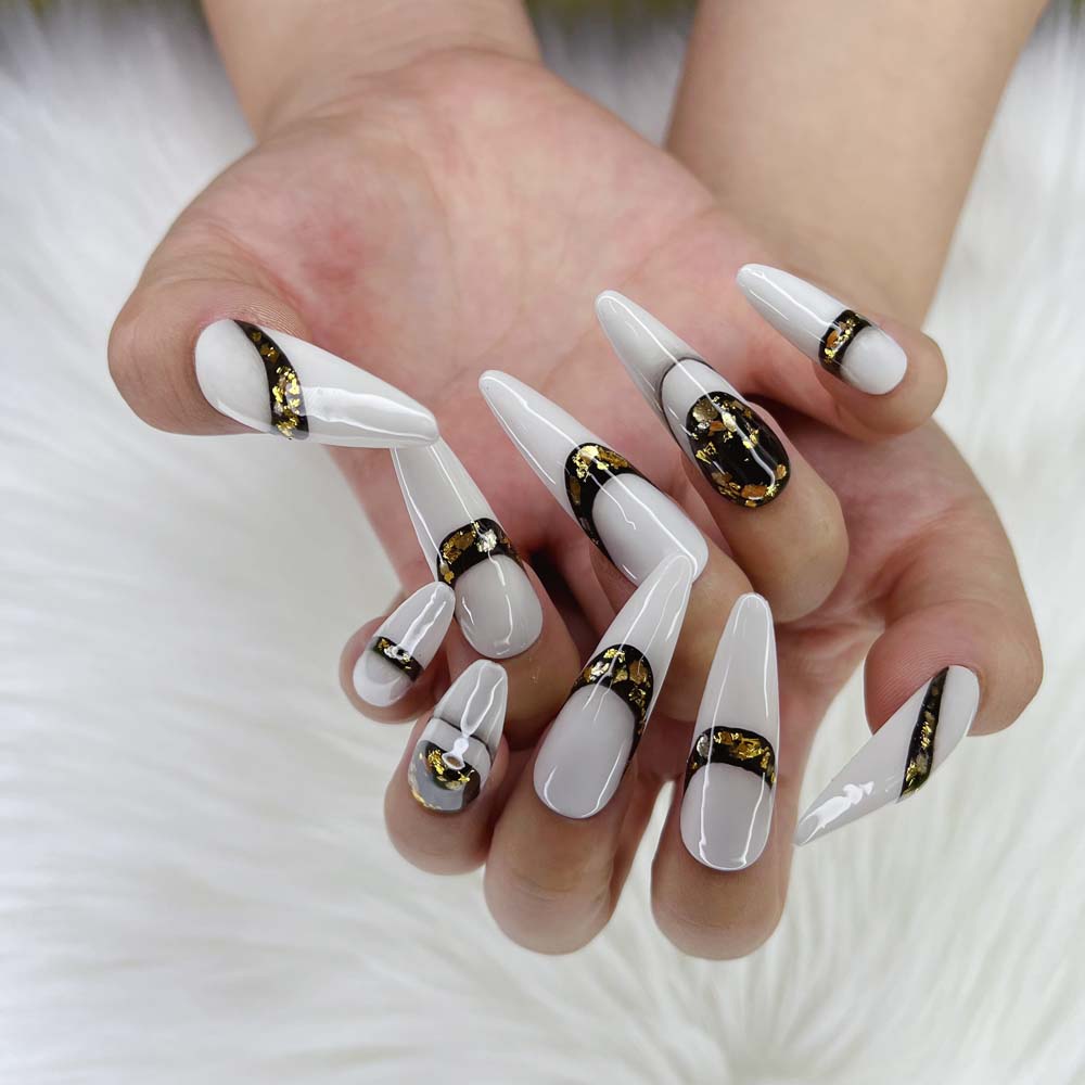 XXL Custom Press On Nails – Handmade Acrylic False Nails with Box