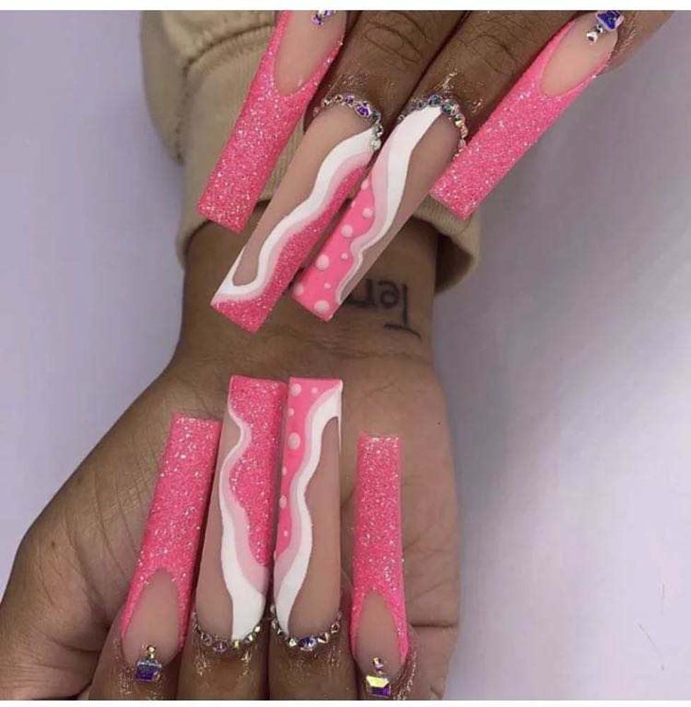 XXL Custom Press On Nails – Handmade Acrylic False Nails with Box