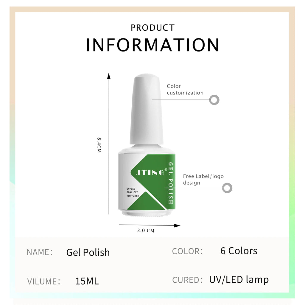 6 Colors Gel Nail Polish Set – UV Neon Manicure Kit with Box