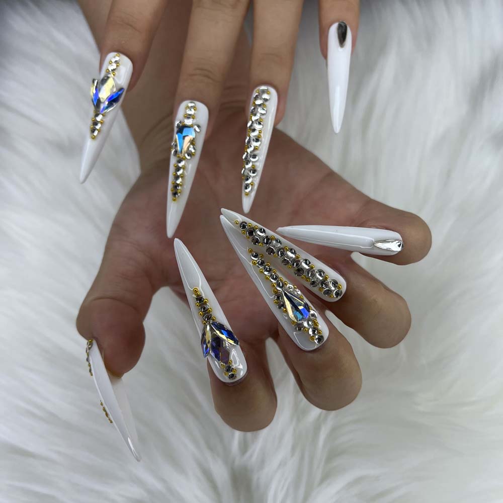 XXL Custom Press On Nails – Handmade Acrylic False Nails with Box
