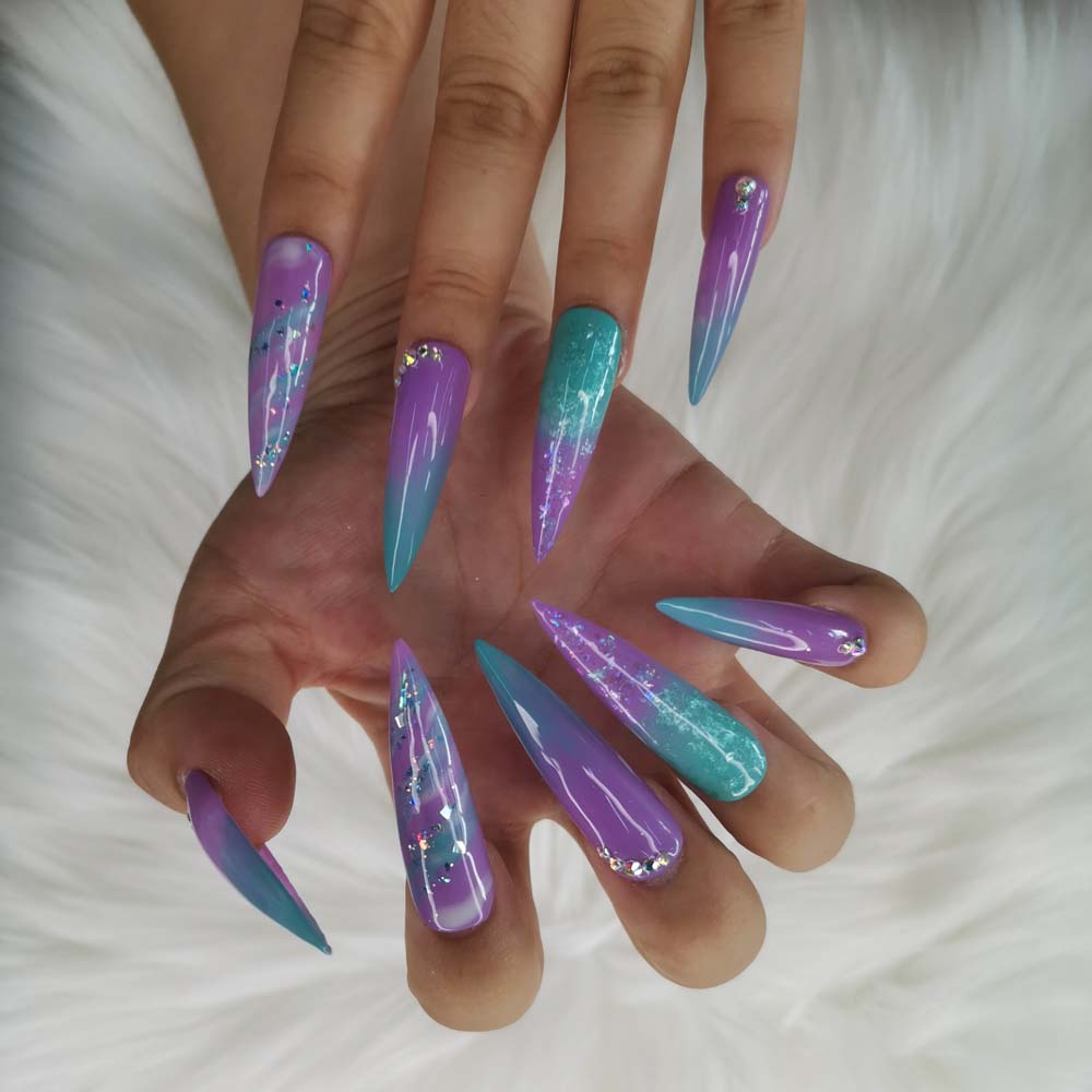 XXL Custom Press On Nails – Handmade Acrylic False Nails with Box