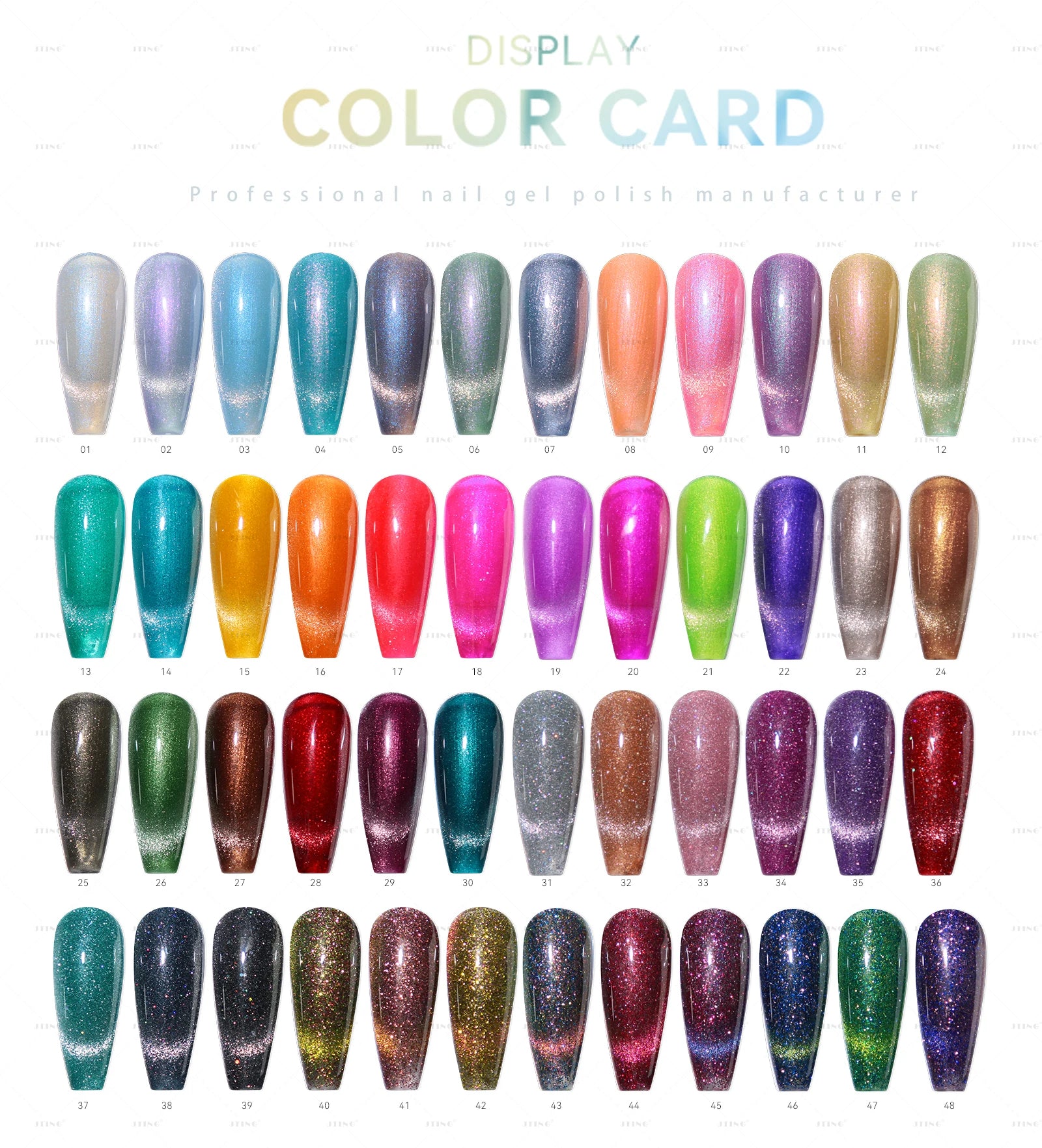48 Colors Cat Eye Gel Polish Set – Magnetic UV Nail Kit with Box