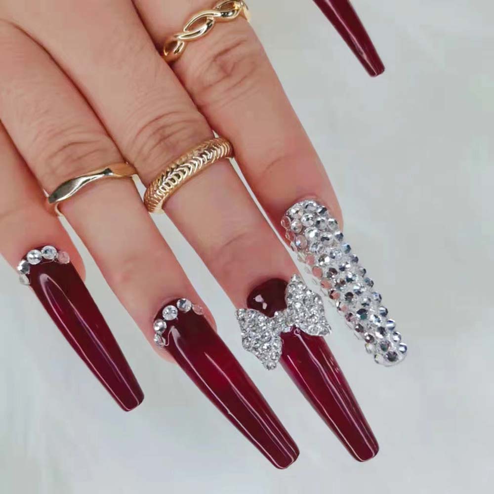 XXL Custom Press On Nails – Handmade Acrylic False Nails with Box