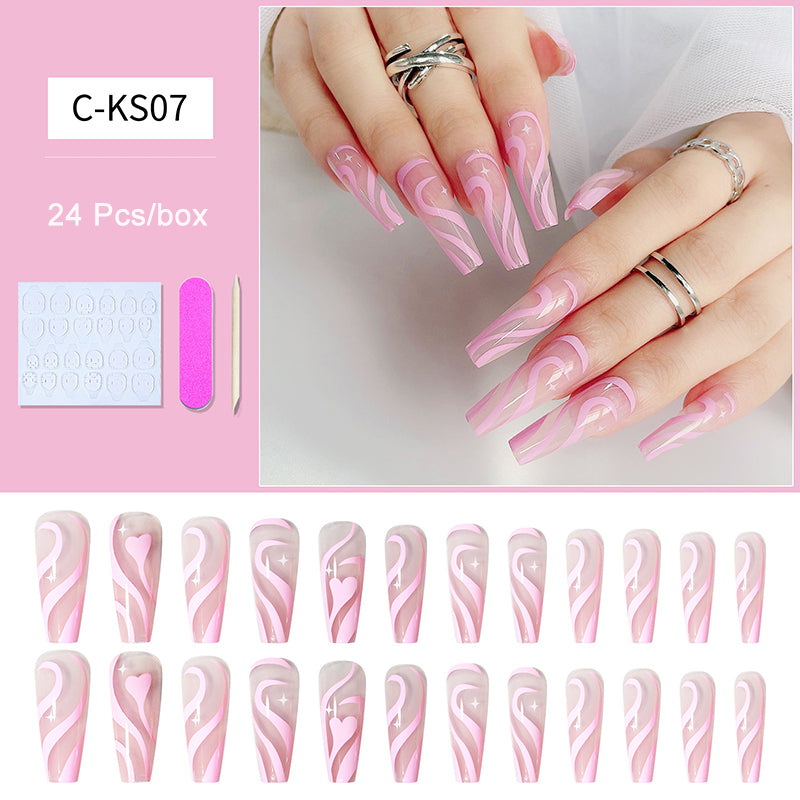 Long Coffin Press On Nails – Luxury Matte Ballerina