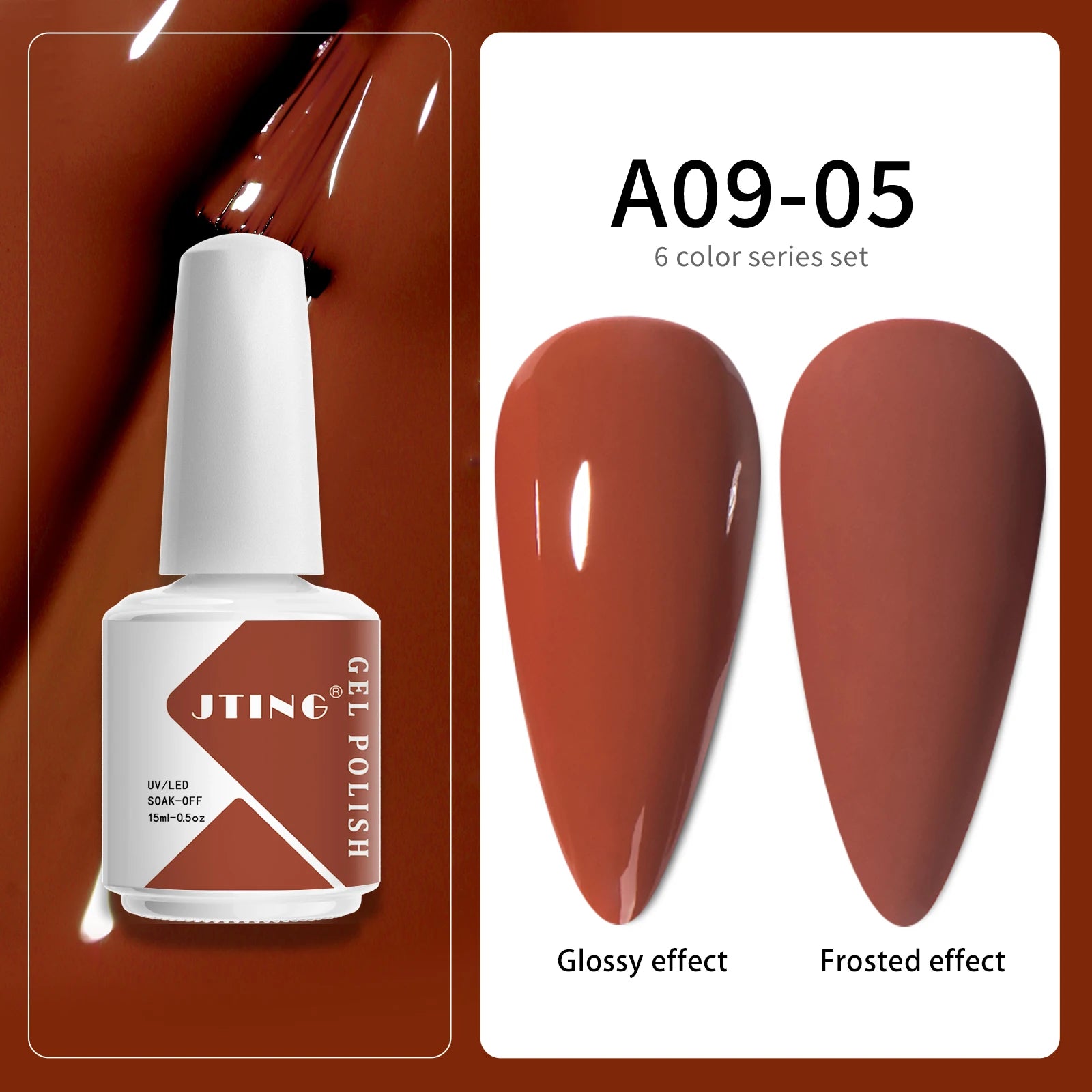 6 Colors Gel Nail Polish Set – Soak Off UV Gel with Box