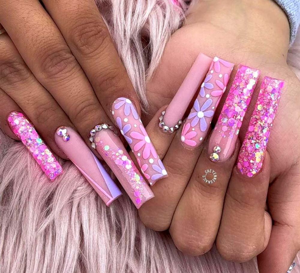 XXL Custom Press On Nails – Handmade Acrylic False Nails with Box