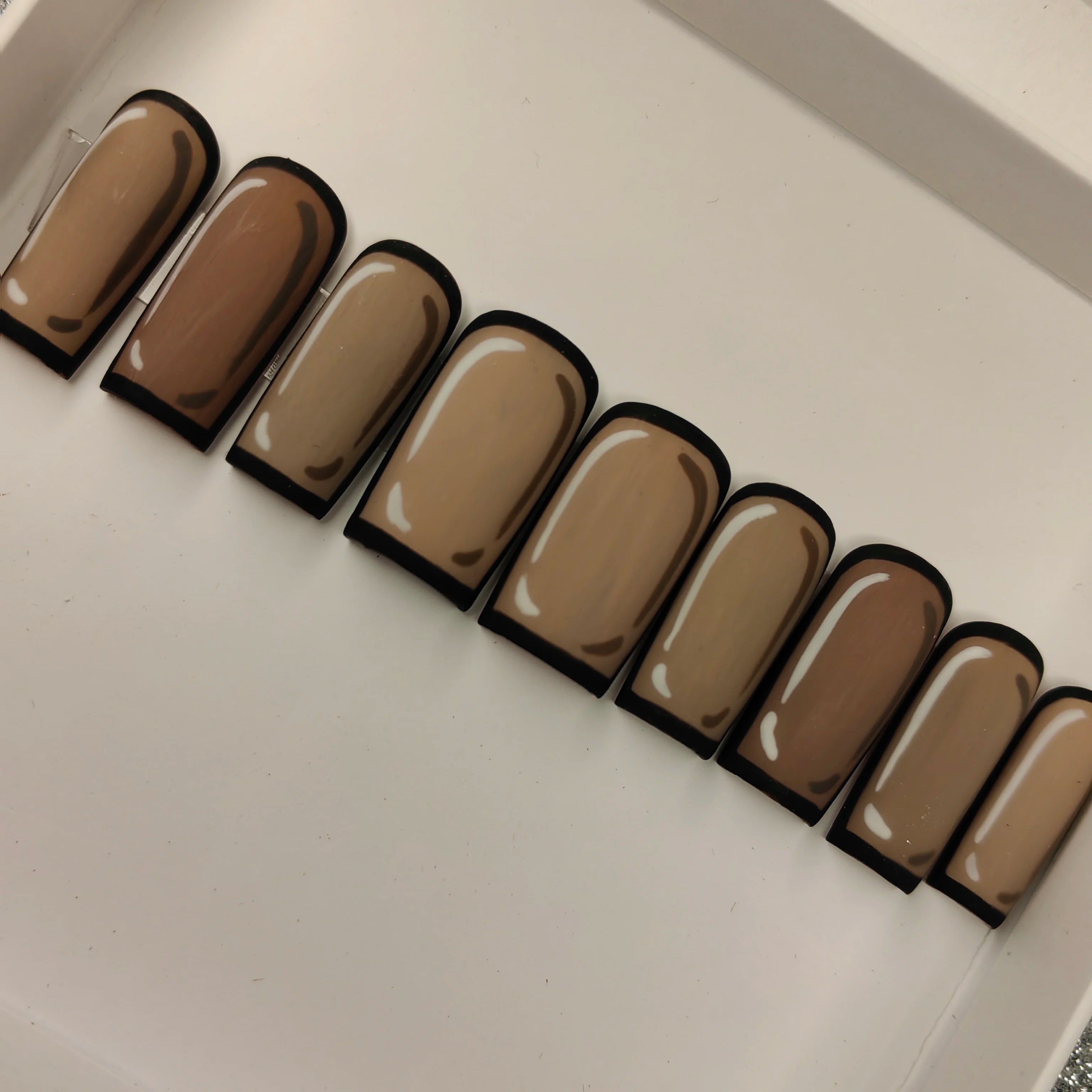 Thick Acrylic Press On Nails – Handmade 10 Pcs Hand-Painted False Nails
