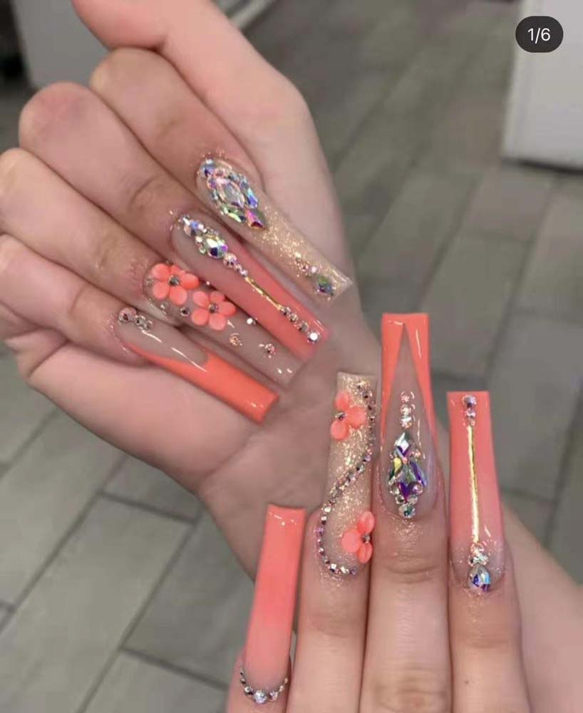 XXL Custom Press On Nails – Handmade Acrylic False Nails with Box
