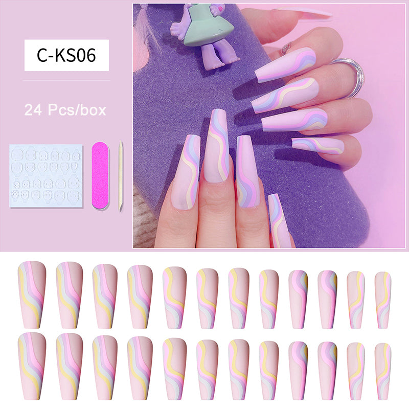 Long Coffin Press On Nails – Luxury Matte Ballerina