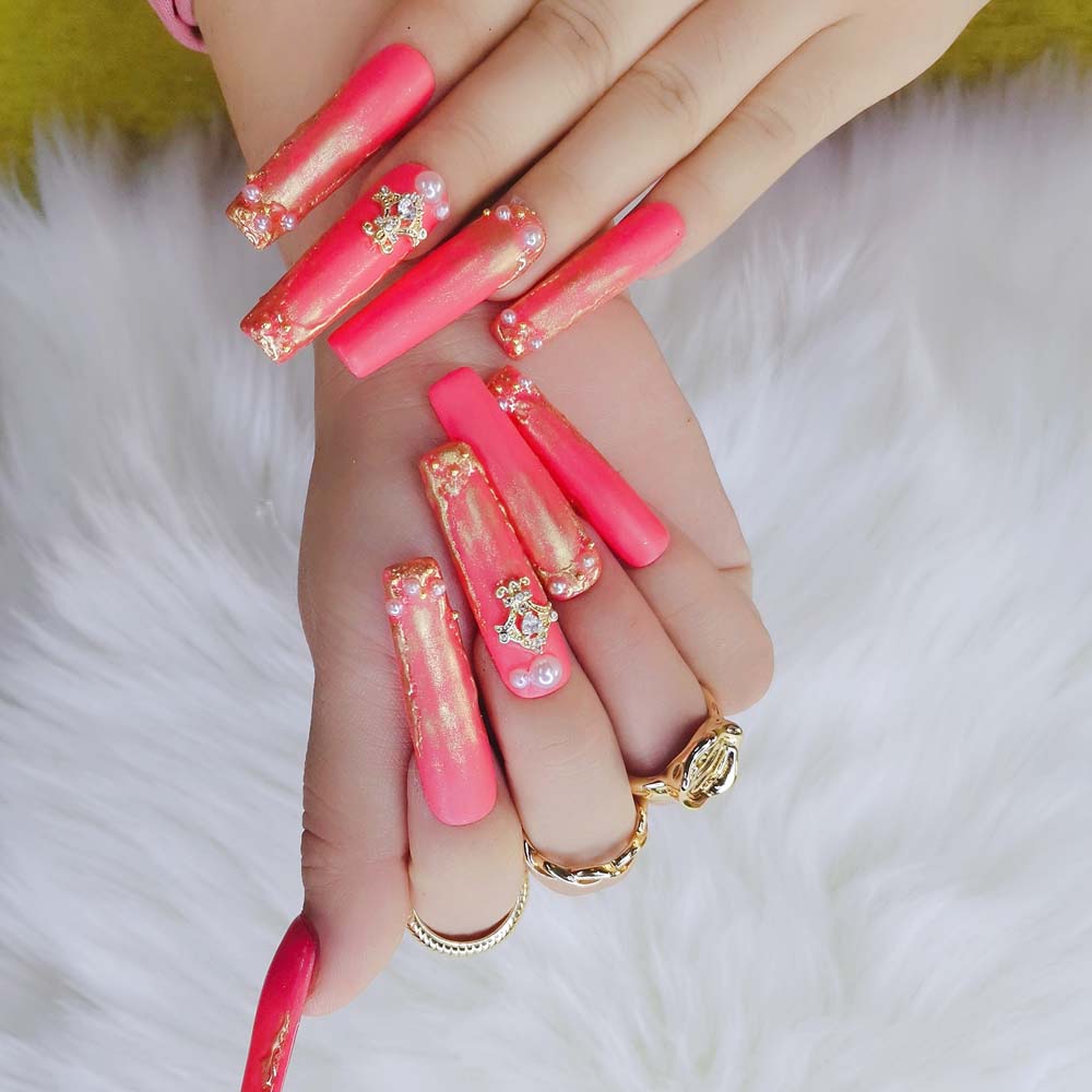 XXL Custom Press On Nails – Handmade Acrylic False Nails with Box