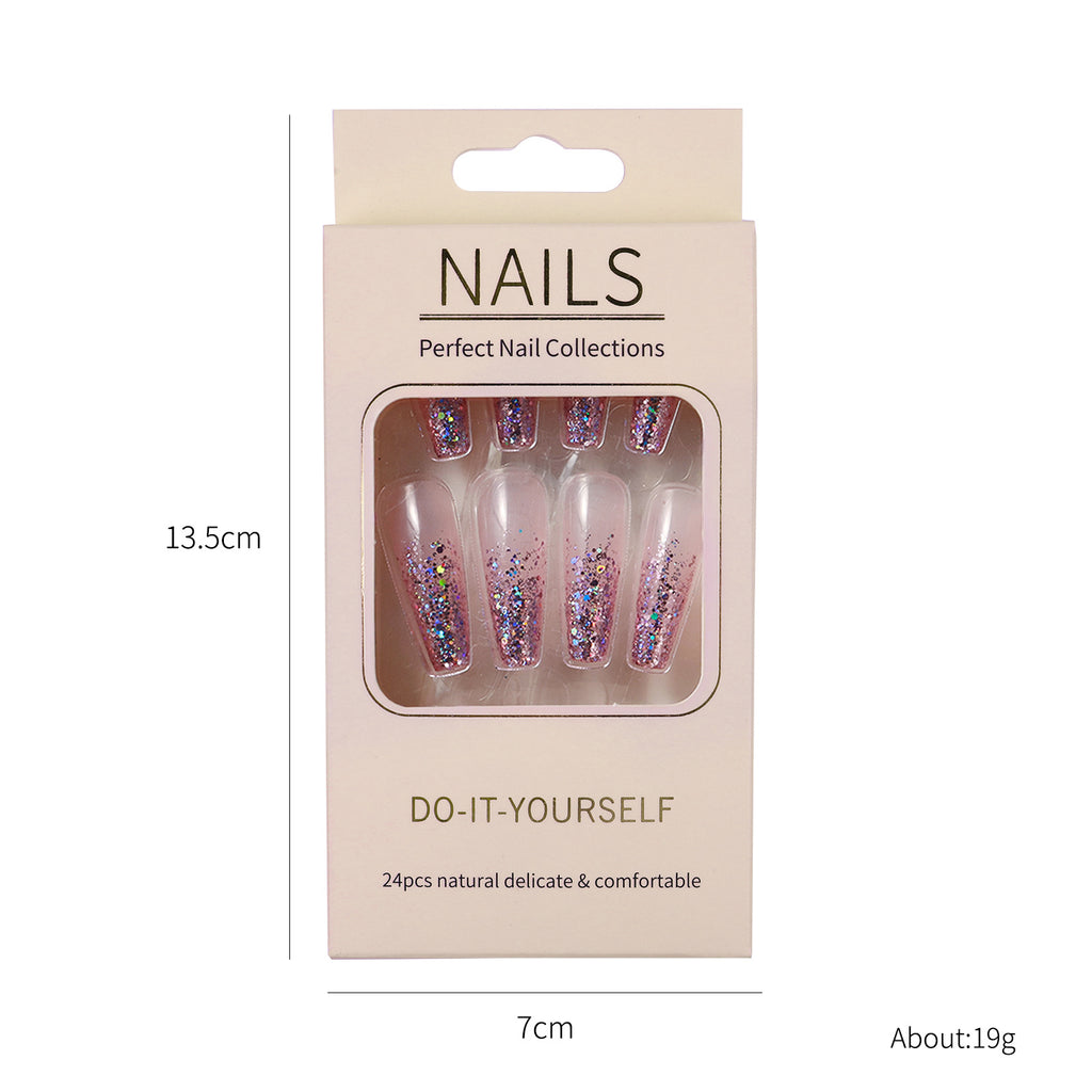 Long Coffin Press On Nails – Luxury Matte Ballerina
