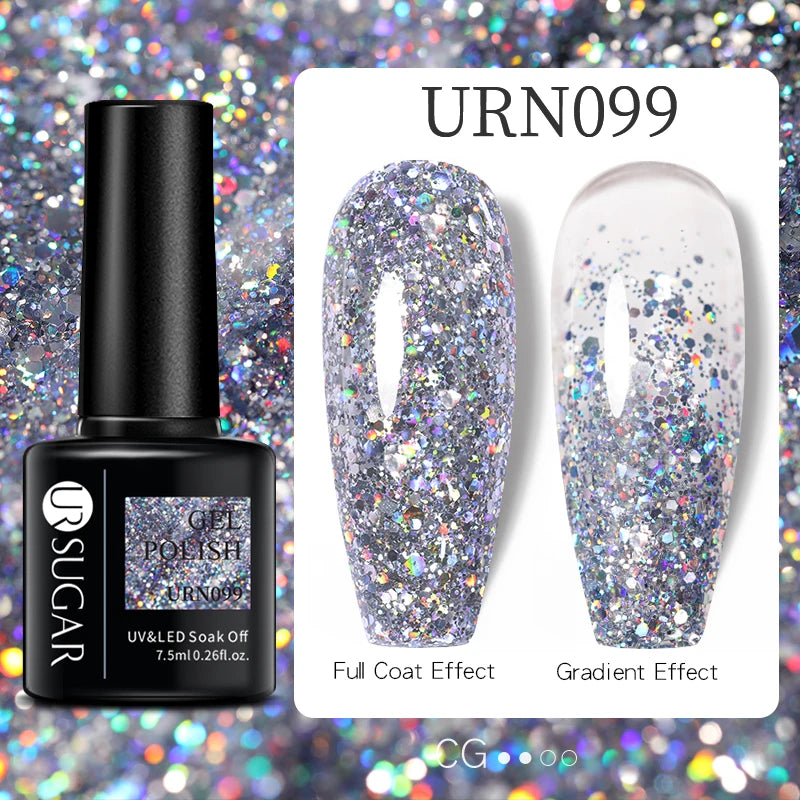 7.5ml Glitter UV Gel Nail Polish – Colorful Sequins Soak Off Gel