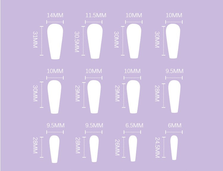 Summer Style Coffin Press On Nails – Acrylic Nail Tips