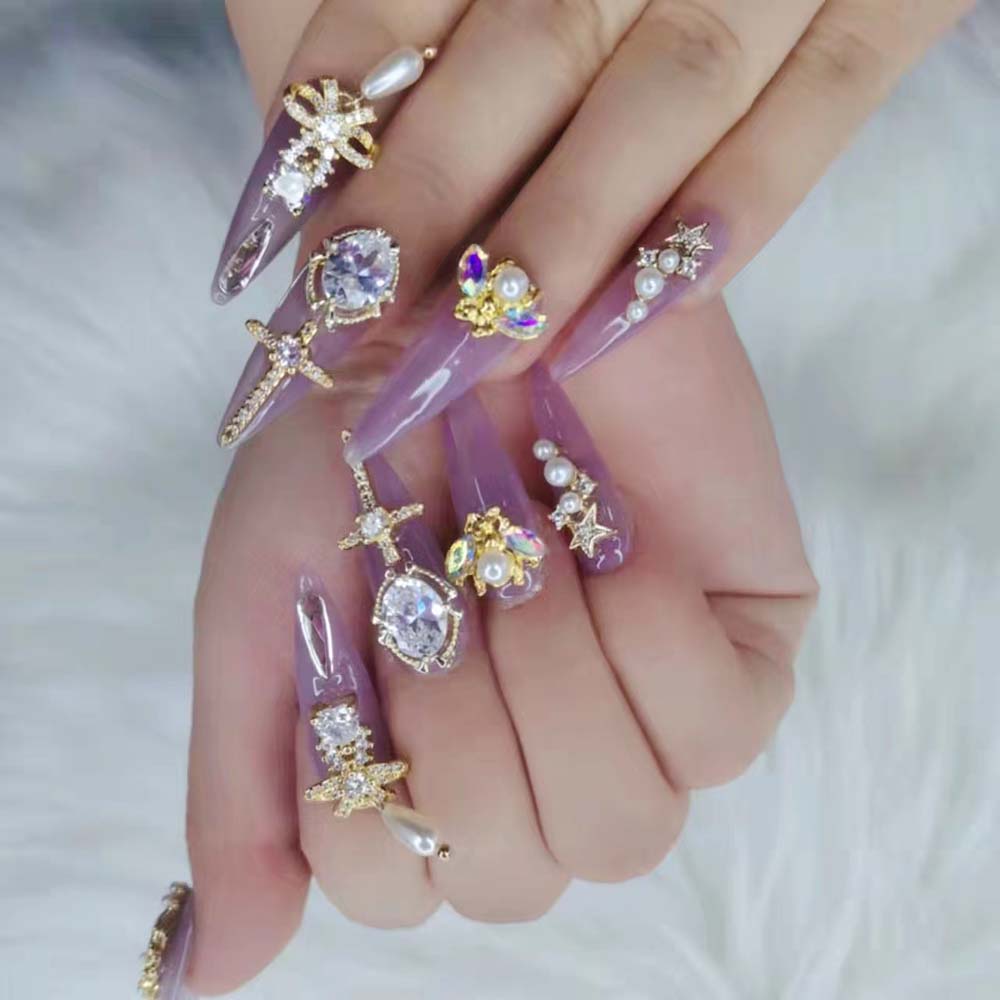 XXL Custom Press On Nails – Handmade Acrylic False Nails with Box