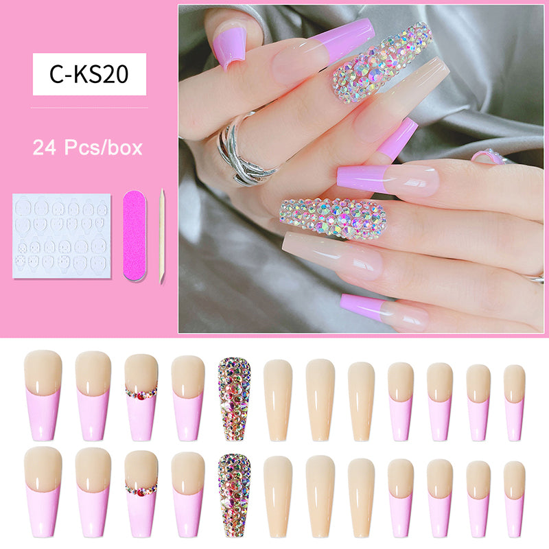 Long Coffin Press On Nails – Luxury Matte Ballerina