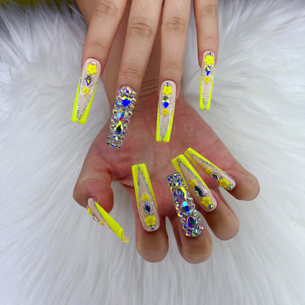 XXL Custom Press On Nails – Handmade Acrylic False Nails with Box