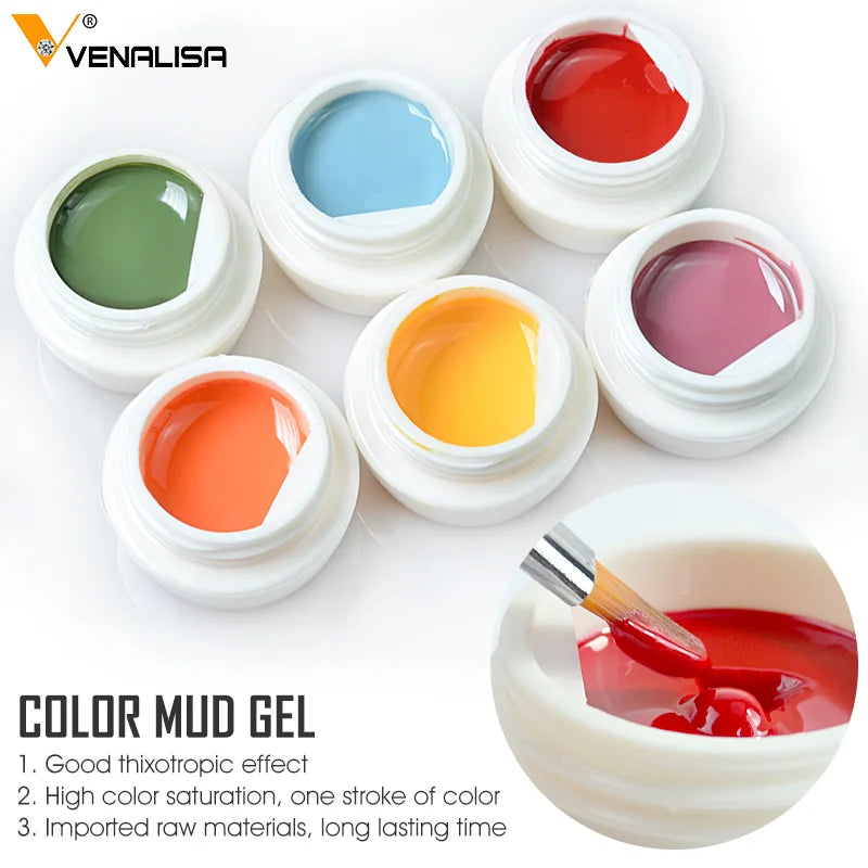 Venalisa Color Mud Gel – Pure Color DIY Nail Art UV Gel Polish