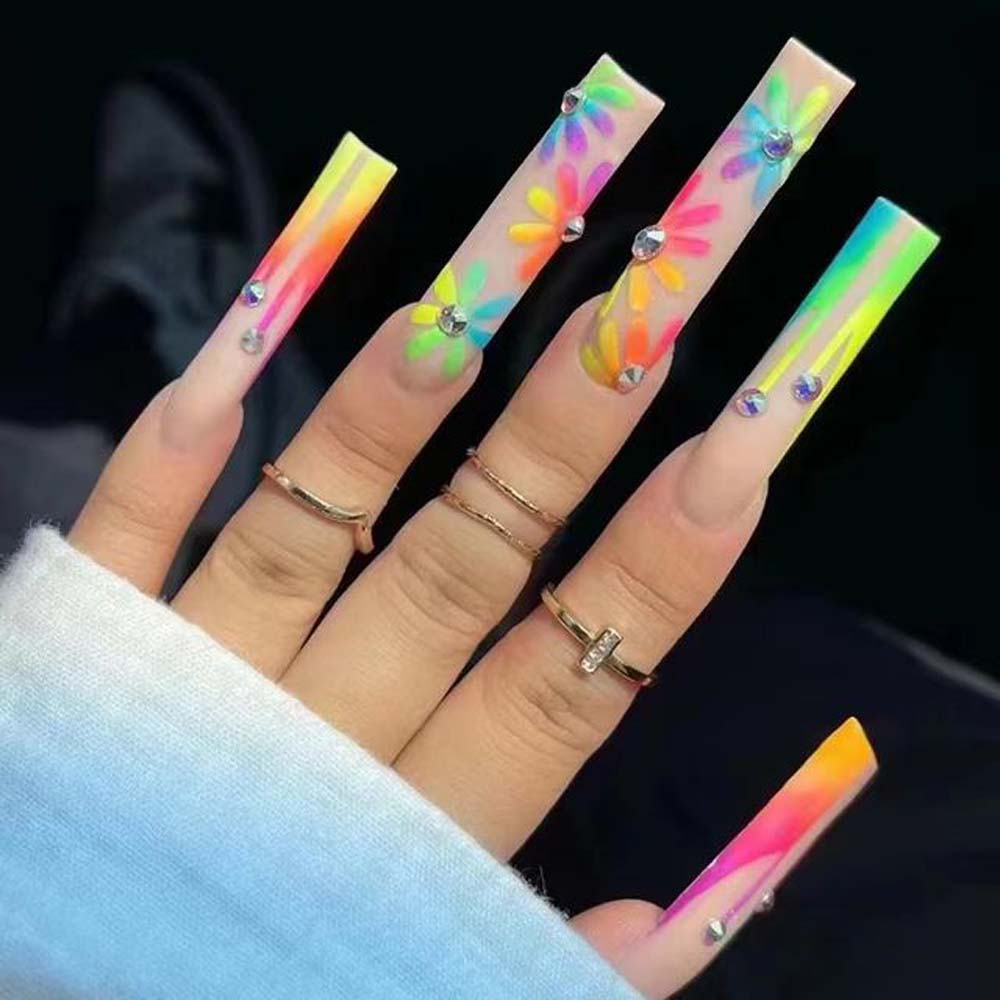 XXL Custom Press On Nails – Handmade Acrylic False Nails with Box