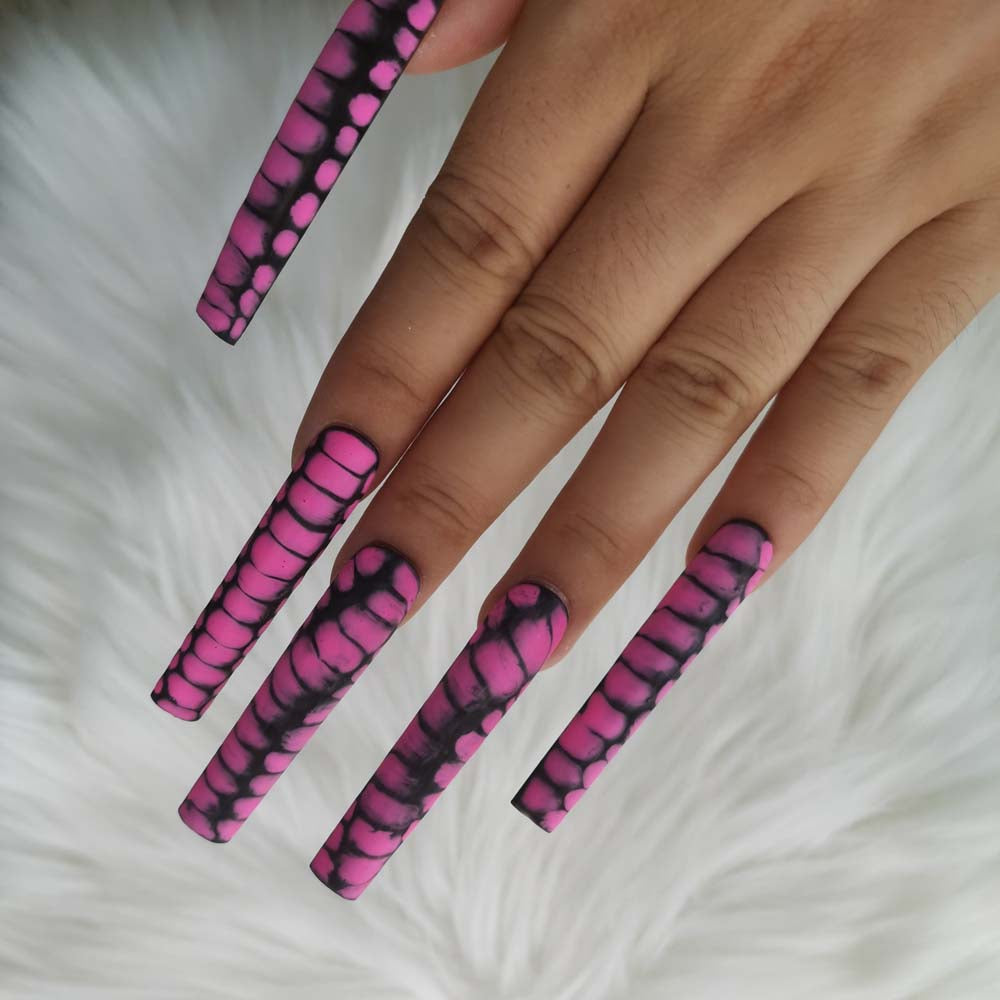 XXL Custom Press On Nails – Handmade Acrylic False Nails with Box