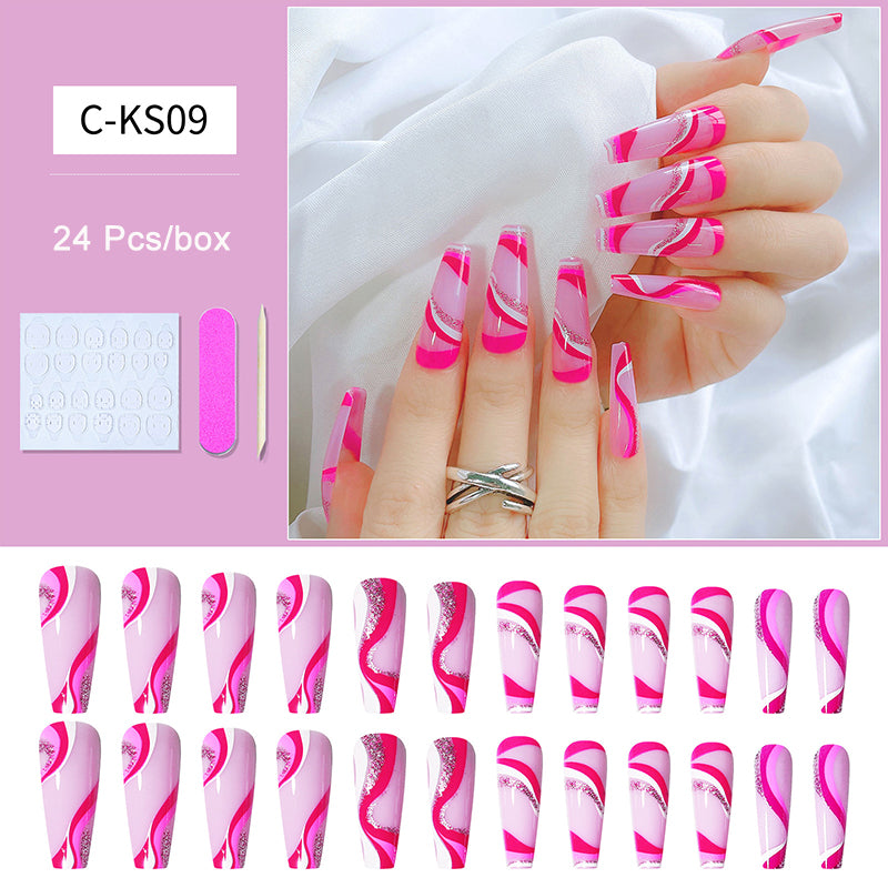 Long Coffin Press On Nails – Luxury Matte Ballerina