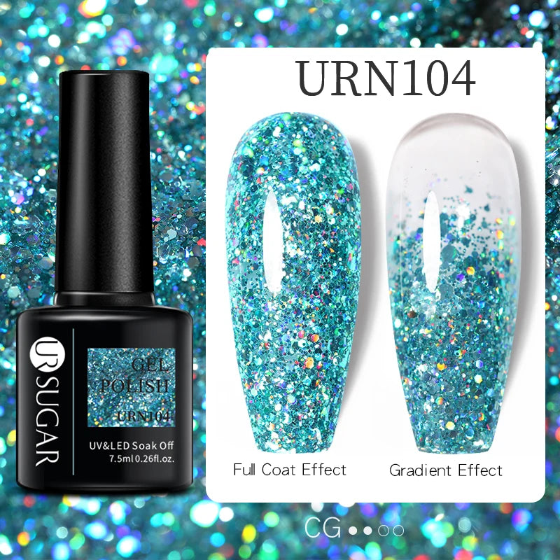 7.5ml Glitter UV Gel Nail Polish – Colorful Sequins Soak Off Gel
