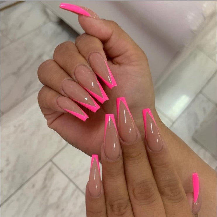 Summer Style Coffin Press On Nails – Acrylic Nail Tips