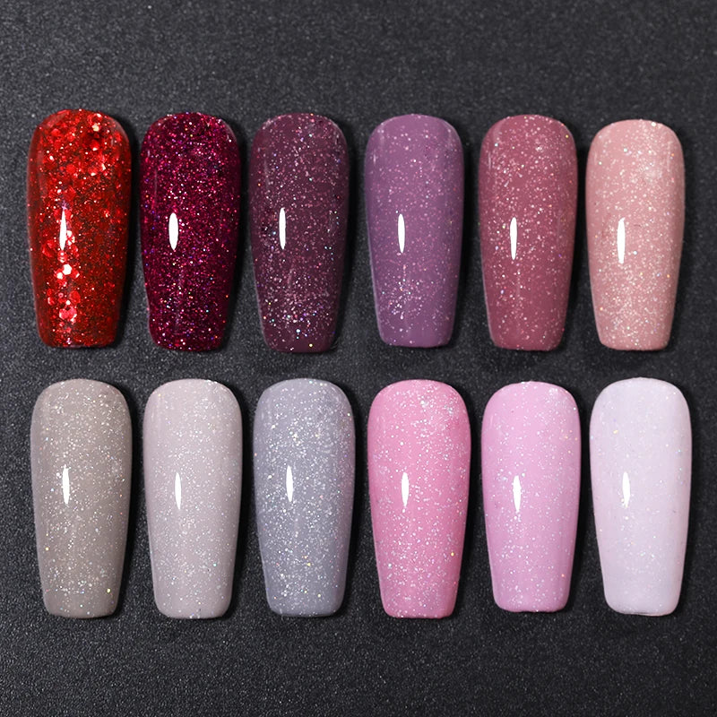 7.5ml Glitter UV Gel Nail Polish – Colorful Sequins Soak Off Gel