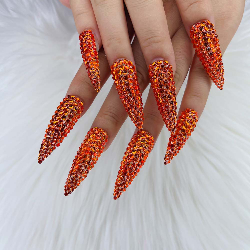 XXL Custom Press On Nails – Handmade Acrylic False Nails with Box
