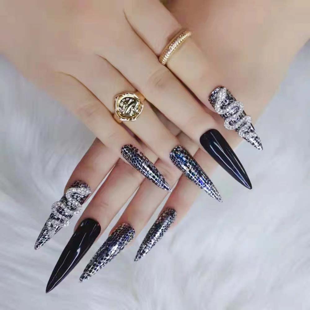 XXL Custom Press On Nails – Handmade Acrylic False Nails with Box