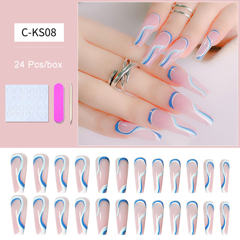 Long Coffin Press On Nails – Luxury Matte Ballerina