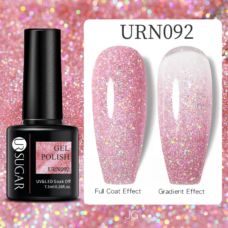 7.5ml Glitter UV Gel Nail Polish – Colorful Sequins Soak Off Gel
