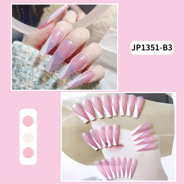 Long Coffin Press On Nails – Colorful Matte Ballerina False Nails (Wholesale)