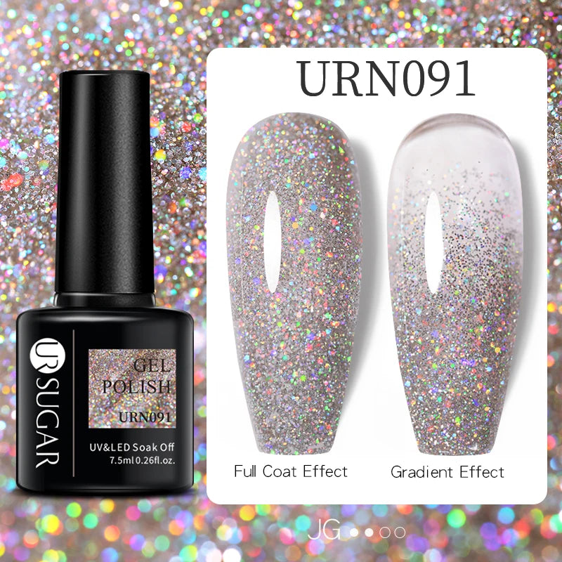 7.5ml Glitter UV Gel Nail Polish – Colorful Sequins Soak Off Gel